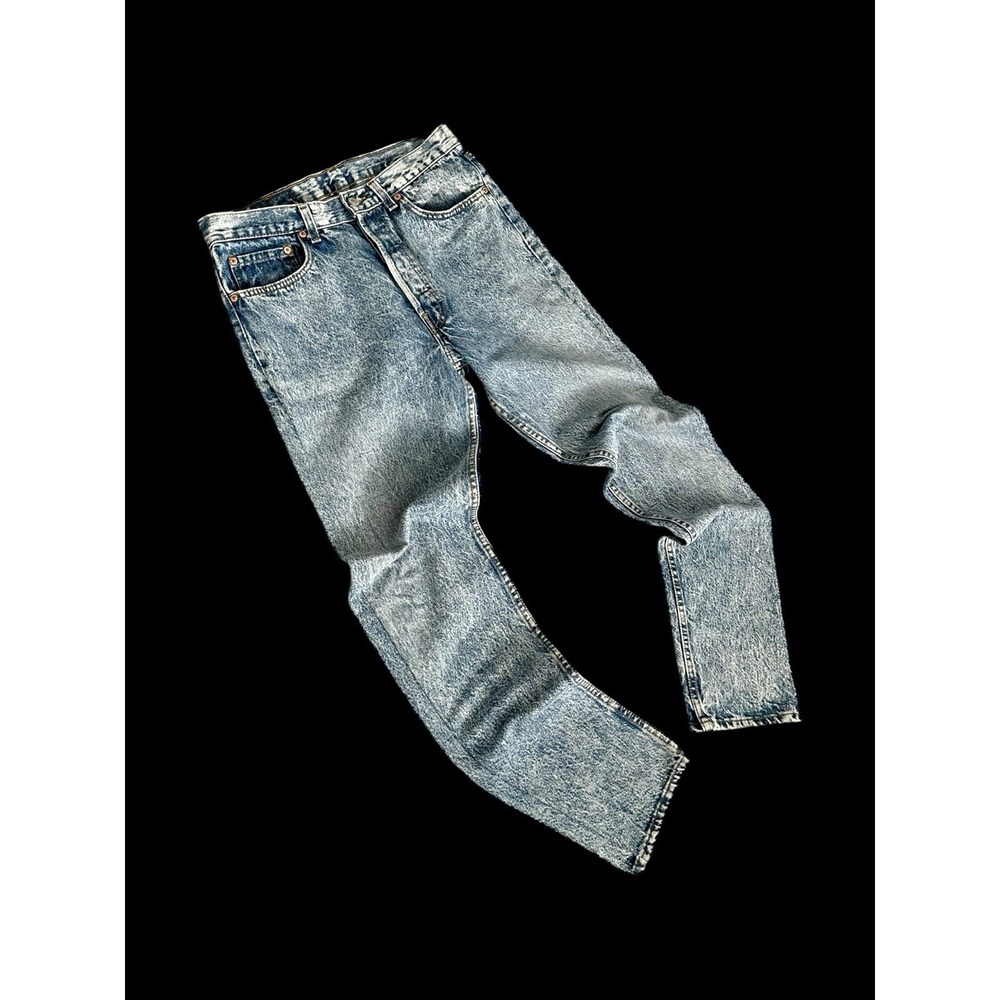 Vintage Levi's 501 Made In USA Button‎ Fly 1990s Subtle Light Acid Wash 33x34